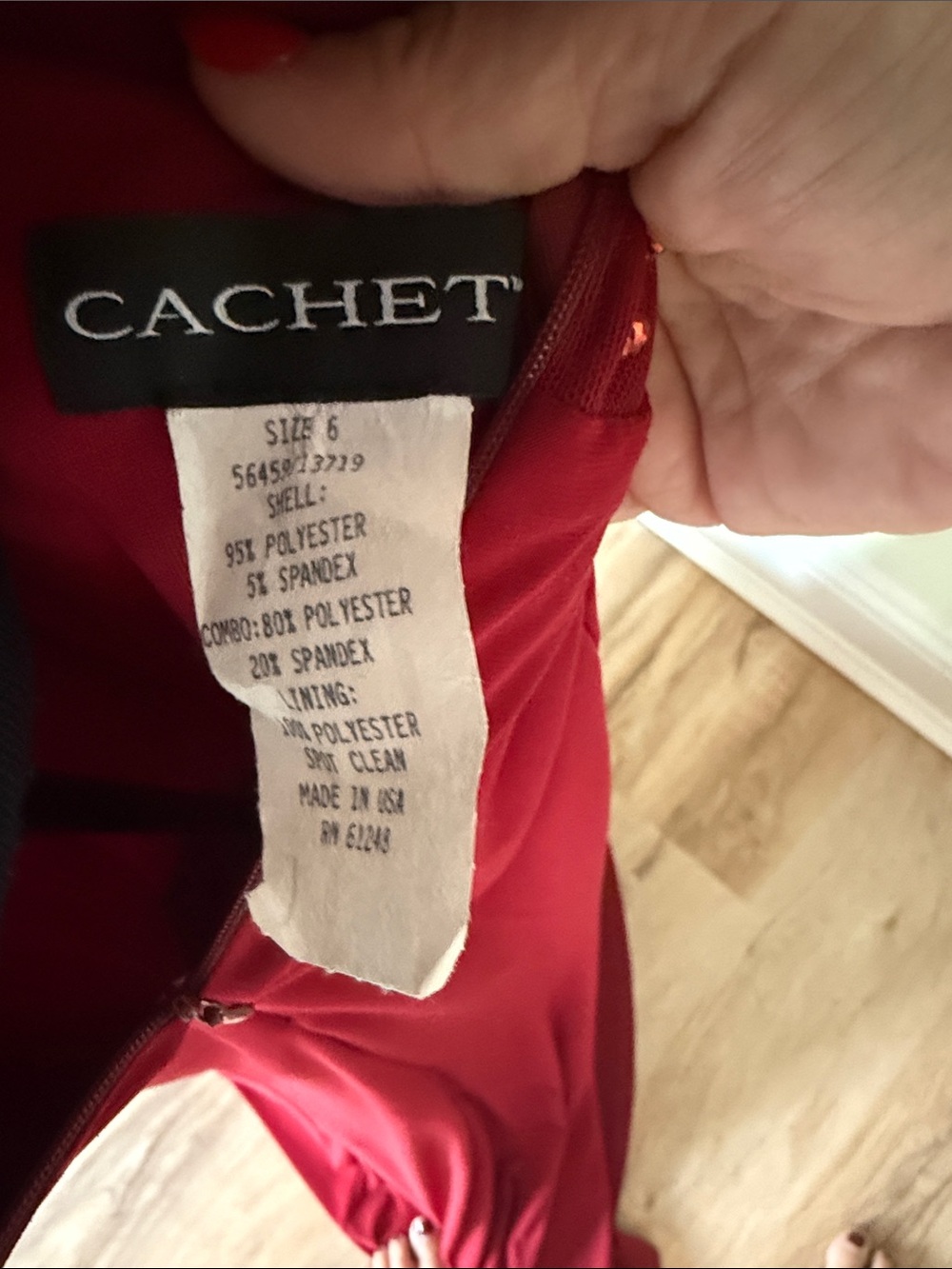 Cachet Red Beaded Y2K Formal Prom Maxi Dress, Size 6 - Picture 4 of 4